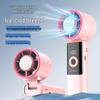 Portable Foldable Handheld Cooling Fan with Long Battery Life and Digital Display