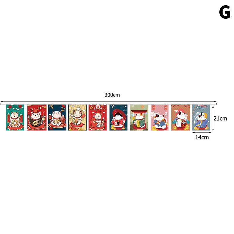 Японский стиль Lucky Cat Подвесной флаг-шнурок для суши-ресторана Баннеры