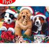 5D DIY Diamond Painting Dog Full Drill Picture Rhinestone Diamond Embroidery Animals Mosaic Cartoon Christmas Decoration