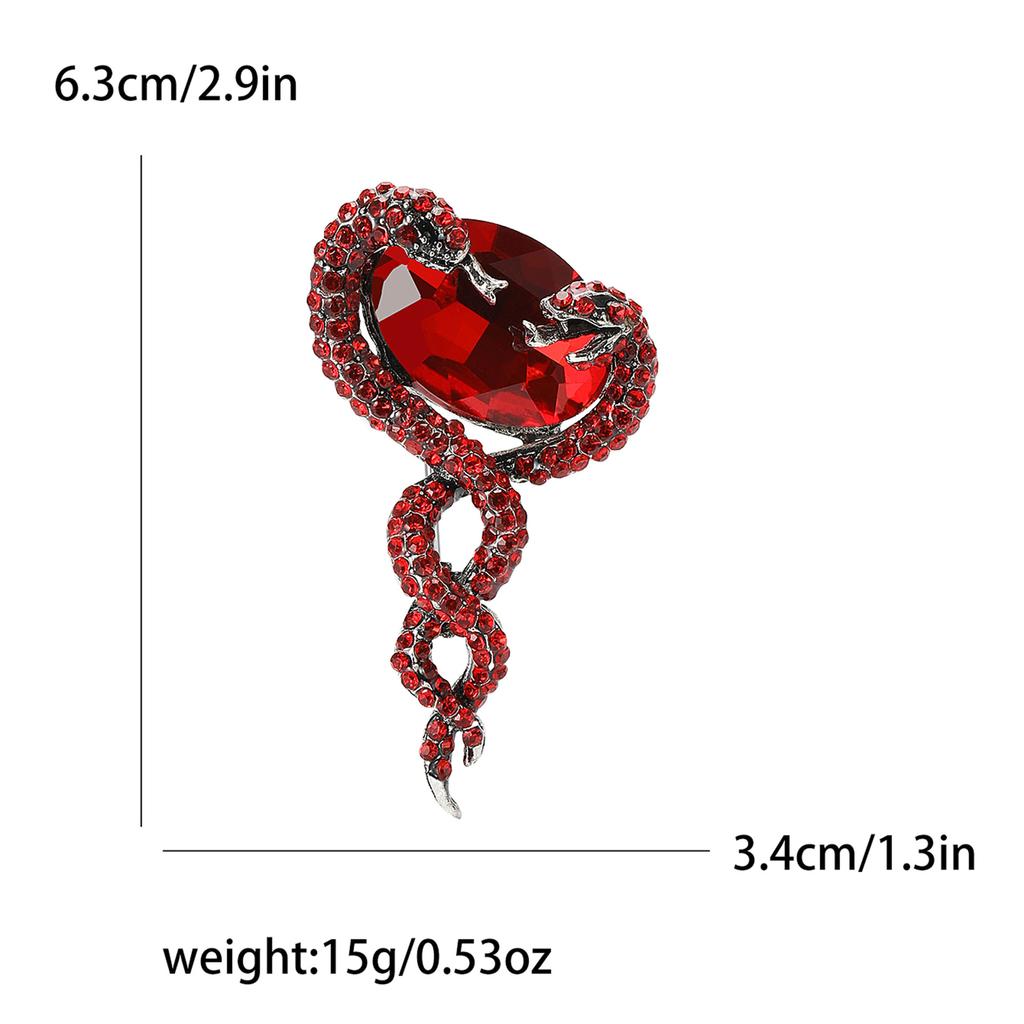 Fashion Creative Alloy Full Diamond Double Snake Brooch Vintage Ladies Suit Dress Corsage Ornament Animal Pin