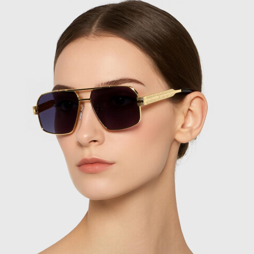 Роскошные Дизайнерские Солнцезащитные Очки Золотые Квадратные Винтажные Панк Очки для Мужчин Женщин Модный Бренд Для Улицы Путешествий Вечеринки