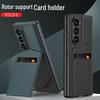 Чехол-подставка с держателем для карт Samsung Z Fold 6 - Премиальная кожа с интегрированной защитной пленкой
