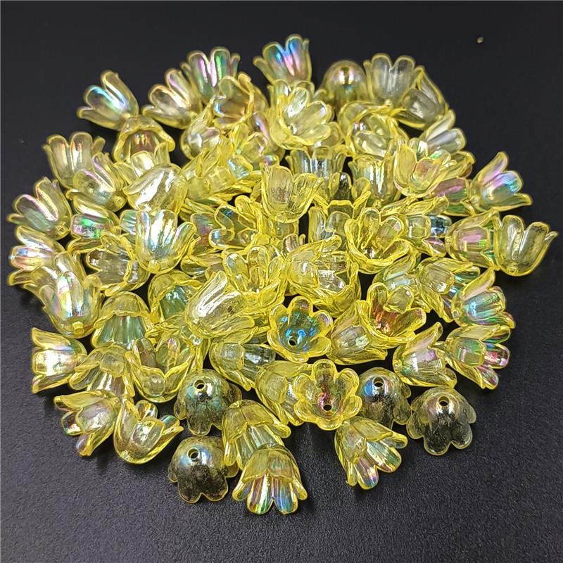 New AB/Solid Flower Holders for Bracelet Lily of the Valley Acrylic Loose Beads Making DIY Jewelry Accessories 20Pcs Necklace