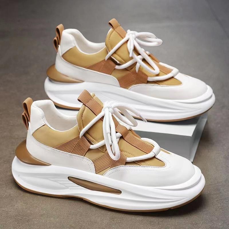 Модные мужские дизайнерские массивные кроссовки для скейтбординга повседневные мокасины из микрофибры и кожи в стиле пэчворк с увеличенным внутренним слоем