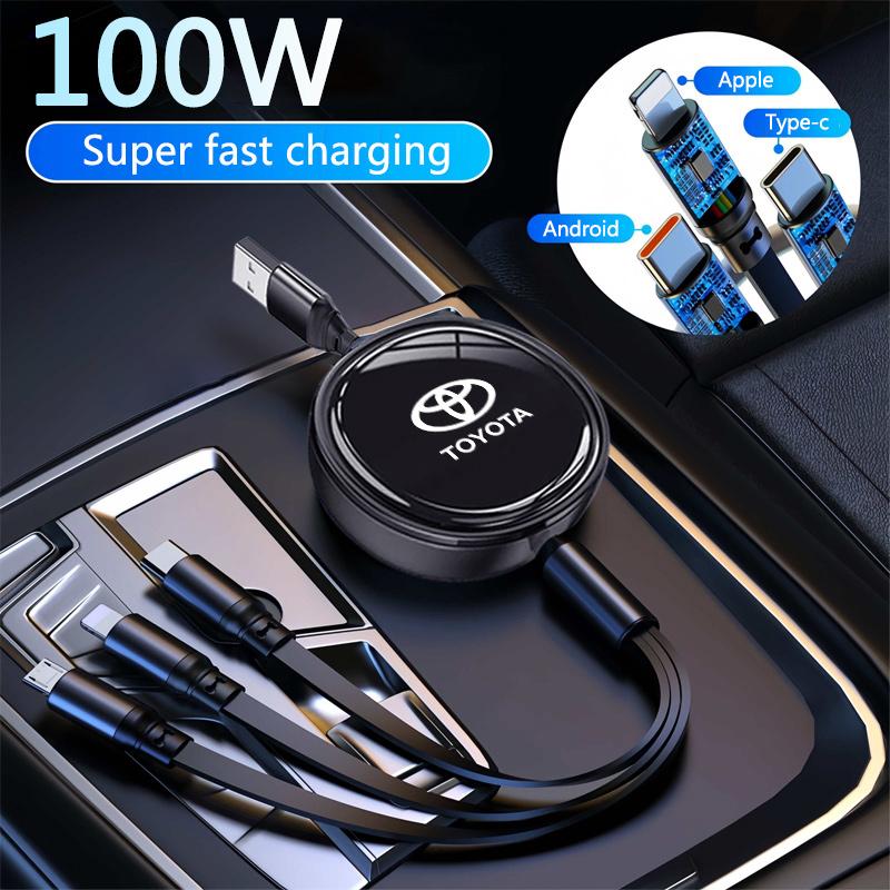 AOM1 3-в-1 Микро-дата-кабель USB Type C Быстрое зарядное устройство Кабель для Toyota chr Corolla Camry rav4 Yaris hilux prius avensis auris Prado