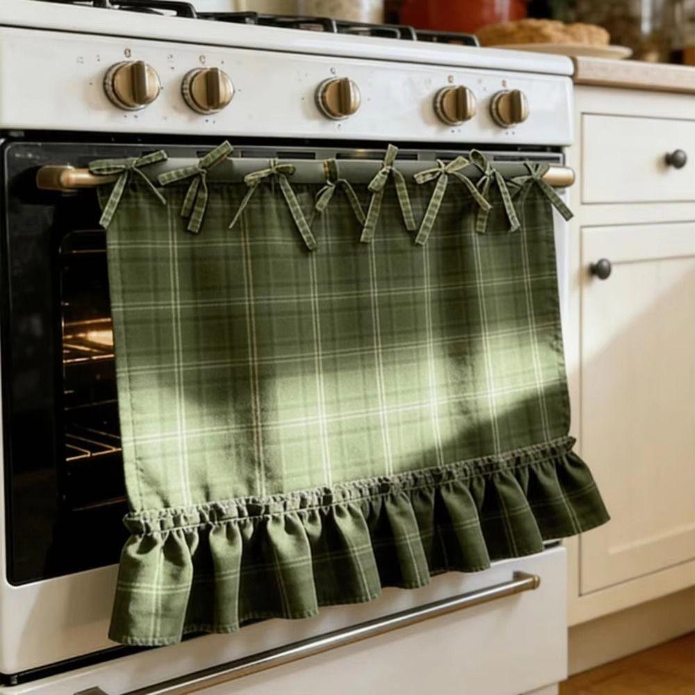 Handmade Oven Door Curtain Heat-Resistant Stove Cover Skirt Oven Skirt Farmhouse Kitchen