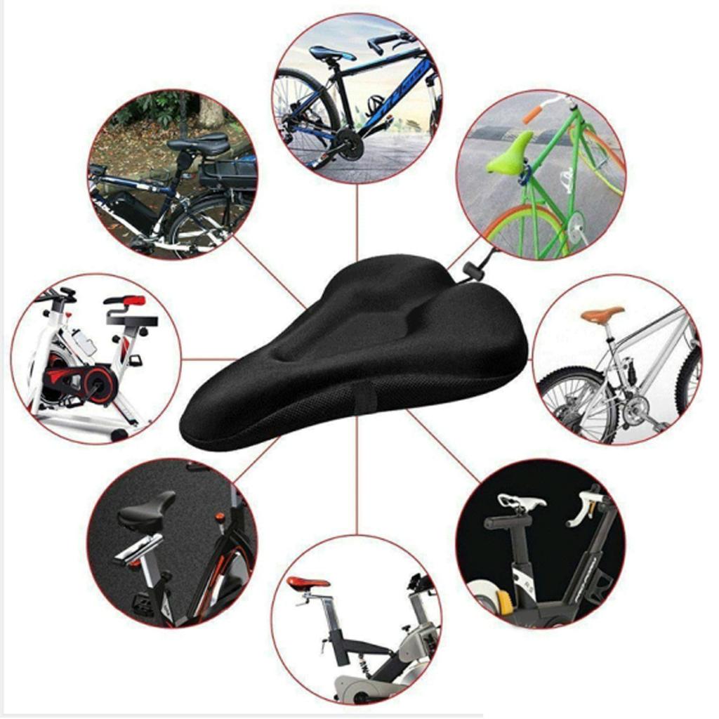 Подушка для сидения велосипеда черная, более плотная, регулируемая, водонепроницаемая, пылезащитная, эластичная губка 28x18 см