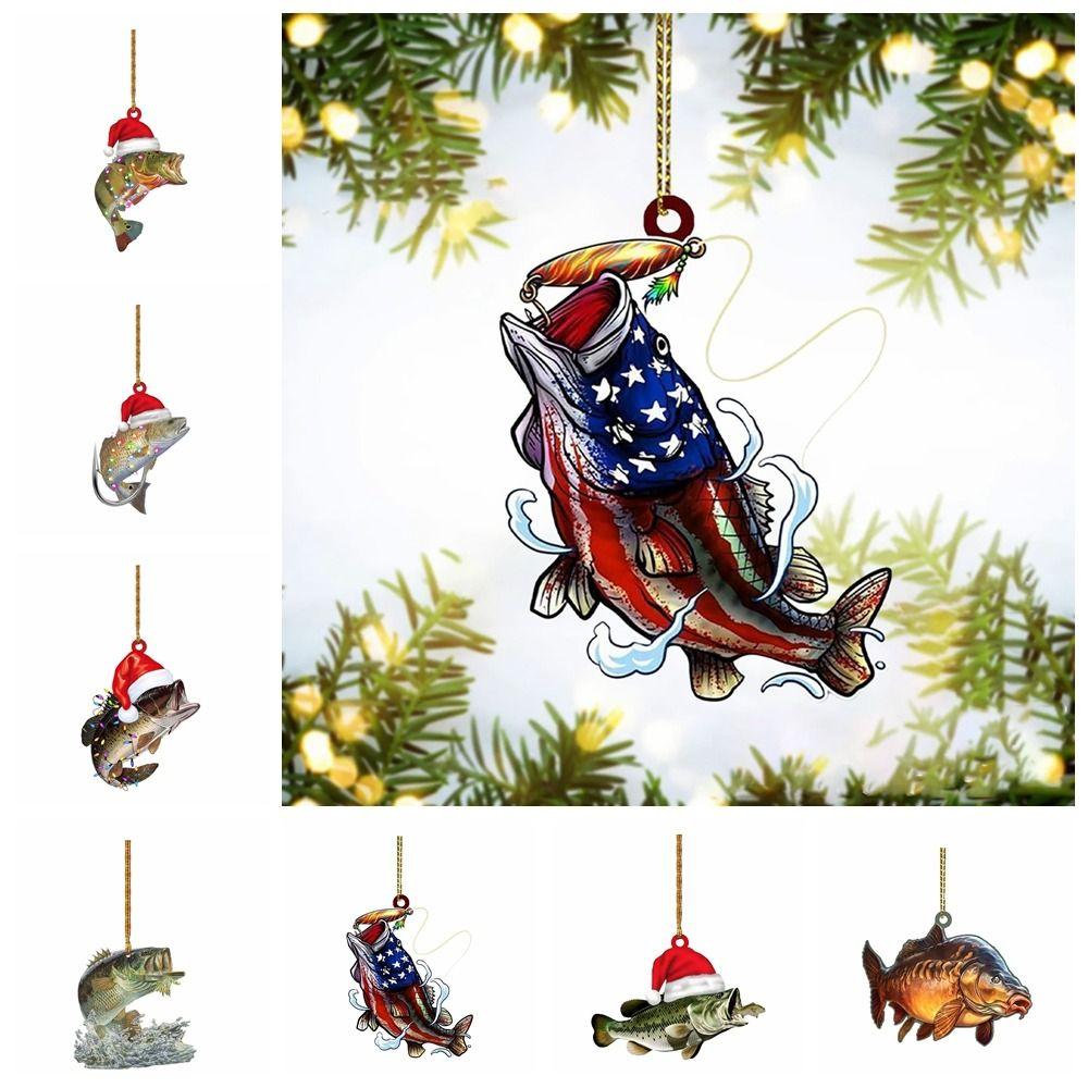 Акрил Акриловые Рыбки Украшения Подвесные Рыбки Подвесное Украшение Рождественская Рыбка Подвеска Праздник