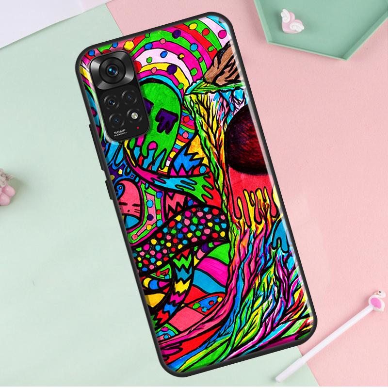 Psychedelic Trippy Art For Redmi Note 12 Pro Plus Cover For Redmi Note 10 8 9 11 Pro 12S 11S 10S 9S 9C 10C 12C Case