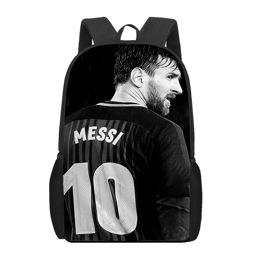 Тематический спортивный студенческий рюкзак Месси из дышащей ткани для начального образования