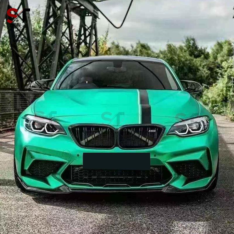 Передний сплиттер-диффузор в стиле CS из углеродного волокна для BMW M3 F87, комплект обвеса