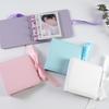 Кожаный Мини 3-дюймовый Альбом для Instax с Внутренними Страницами Альбом Чистого Цвета Папка для Фотокарточек Декор с Бантом Мини-Альбом для Фото