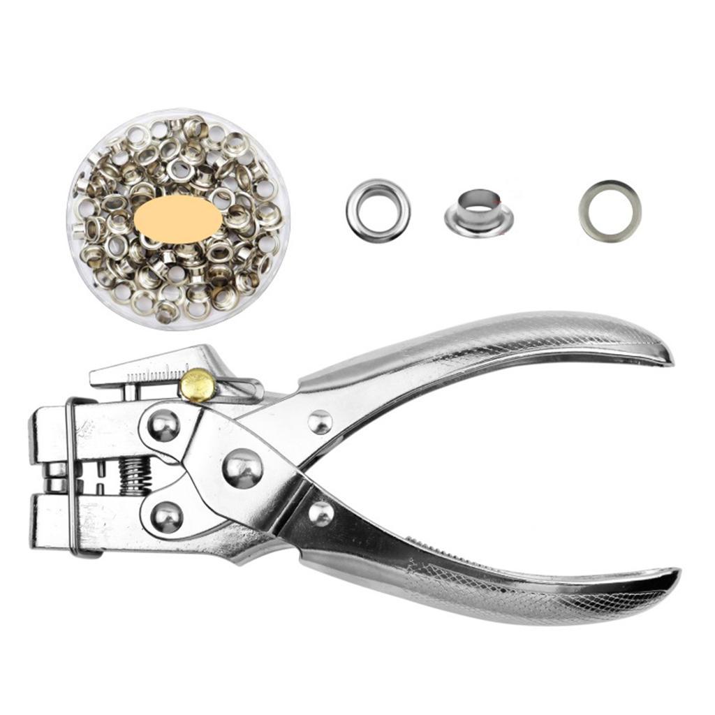 Профессиональный набор плоскогубцев для пробивки отверстий с люверсами 100 люверсов Металлический инструмент с люверсами для ткани, кожи, ремней, холщовой обуви, Инструменты для пробивки