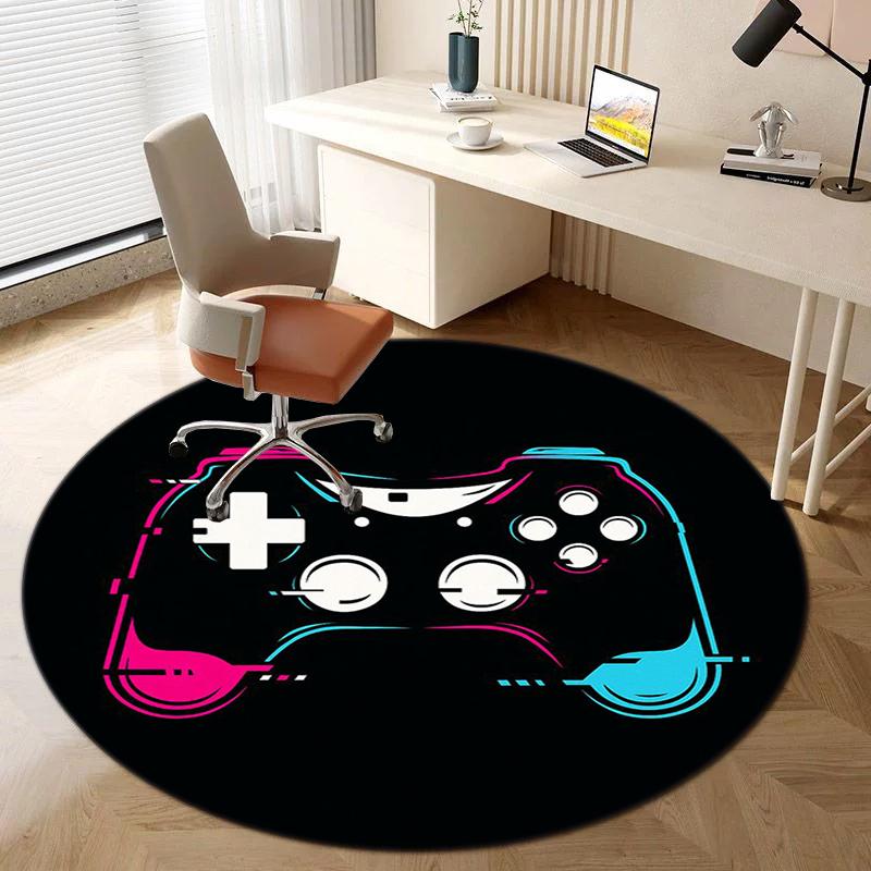 1Pc game theme Printed circular carpet, home door mat, outdoor travel protection carpet A7