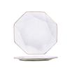 White Plate Ceramic Steak Plate Sushi Dessert Flat Plate Characteristic Hotel Restaurant Dinner Plate Octangle Western Food Dish