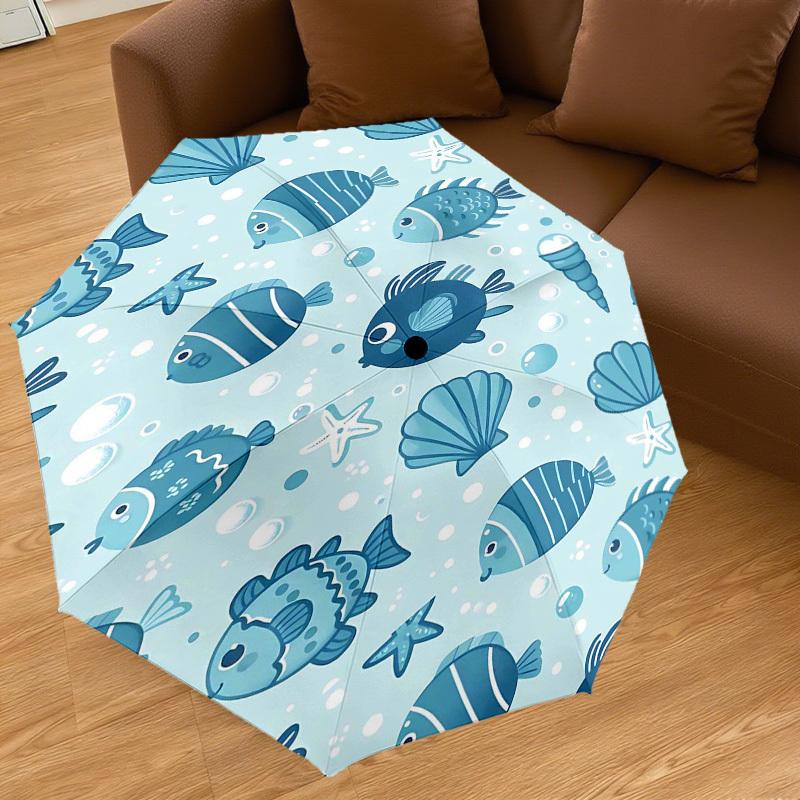 1PC fish shell Umbrella-8-Rib Reinforced Portable Folding Travel Suitable for All Seasons Outdoor Daily Use -J0334