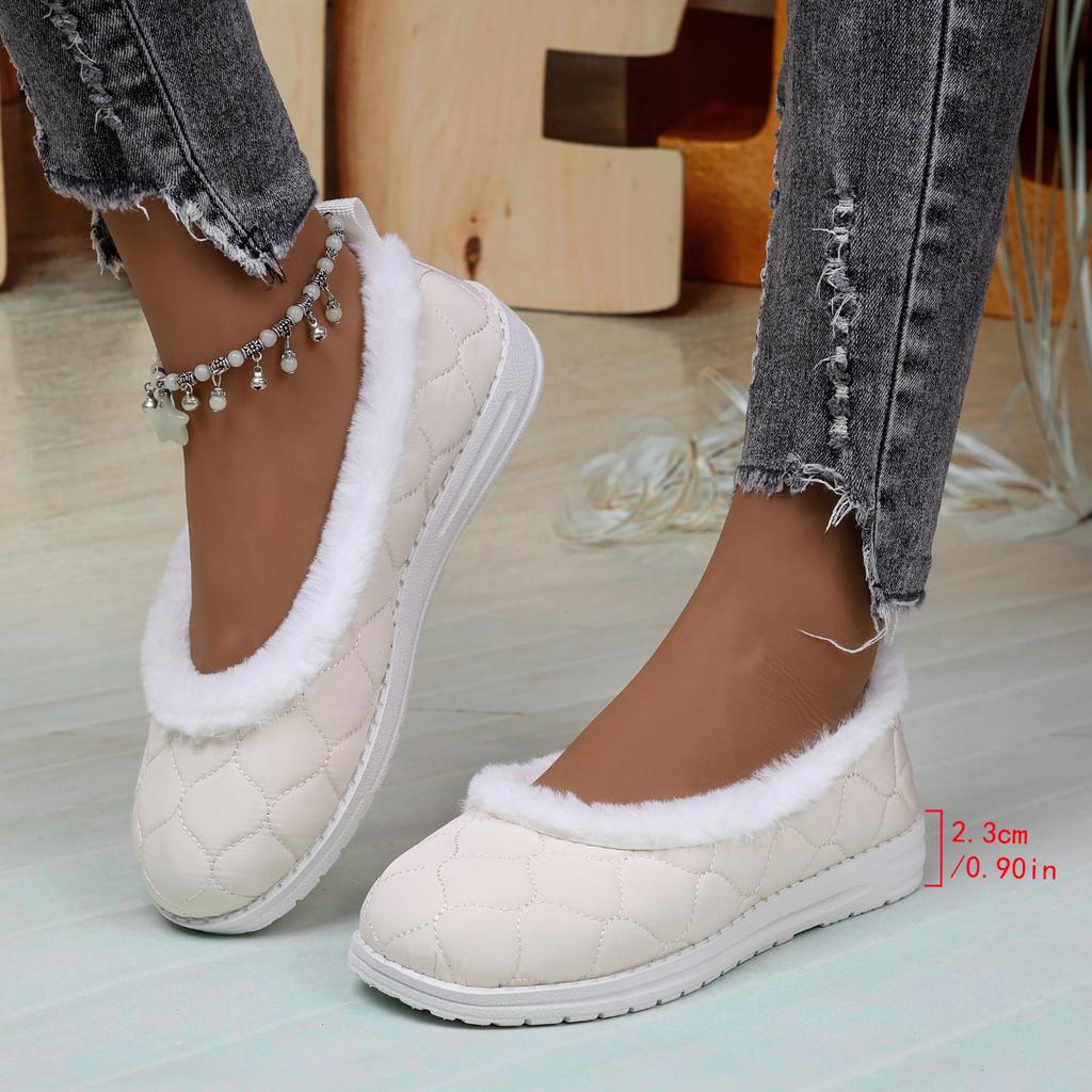 Foreign Trade Low-top Round Head Velvet Single Shoes Women's Cross-border Large-size Car Front Line Warm Round Head Shallow Mouth Warm Cotton Shoes