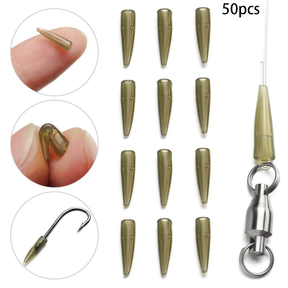 Rubber Anti Tangle Sleeve Tail Rubber Cone Connect with Fishing Hook Micro Carp Fishing Accessories
