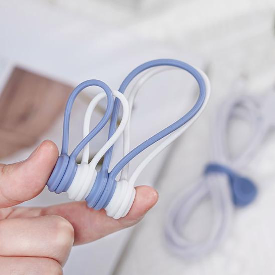 5/10 шт. силиконовые кабельные стяжки магнитные сматывающие зажимы для кабеля стяжки-закрутки органайзер для шнура