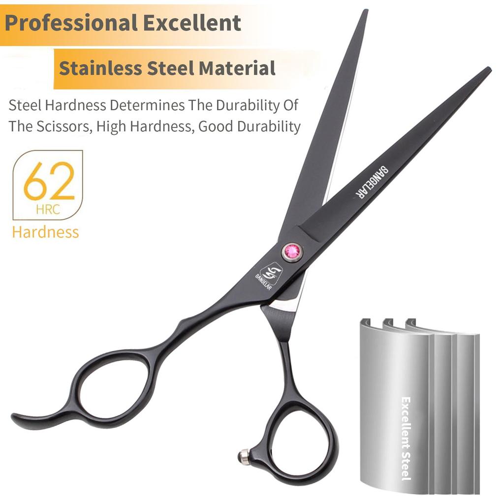 SANGELAR 7-дюймовые верхние левые ножницы для стрижки домашних животных, ножницы для ухода за собаками, ножницы для ухода за домашними животными, ножницы для красоты домашних животных, инструменты для ухода за собачьей шерстью, инструменты для зоомагазина