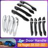 Car Door Handle Cover Trim For Peugeot 208 P21   2022 2023 Scratch Proof Set Chromium Styling Exterior Parts