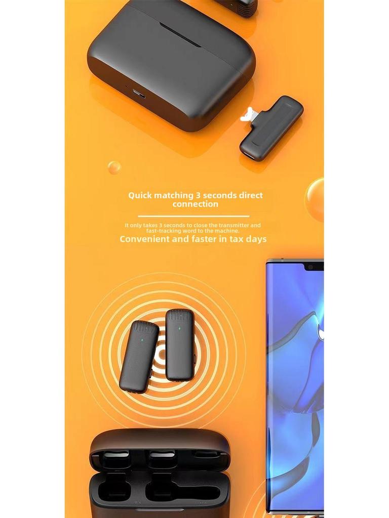 Wireless Collar Microphone J11/13 with Charging Case for Mobile Live Broadcast and Outdoor Recording with Noise Reduction