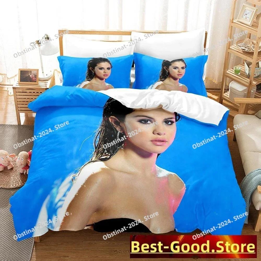 Сексуальный комплект постельного белья Selena Gomez с принтом, одинарный пододеяльник, покрывало, наволочка, 3 предмета, размеры для детей и взрослых