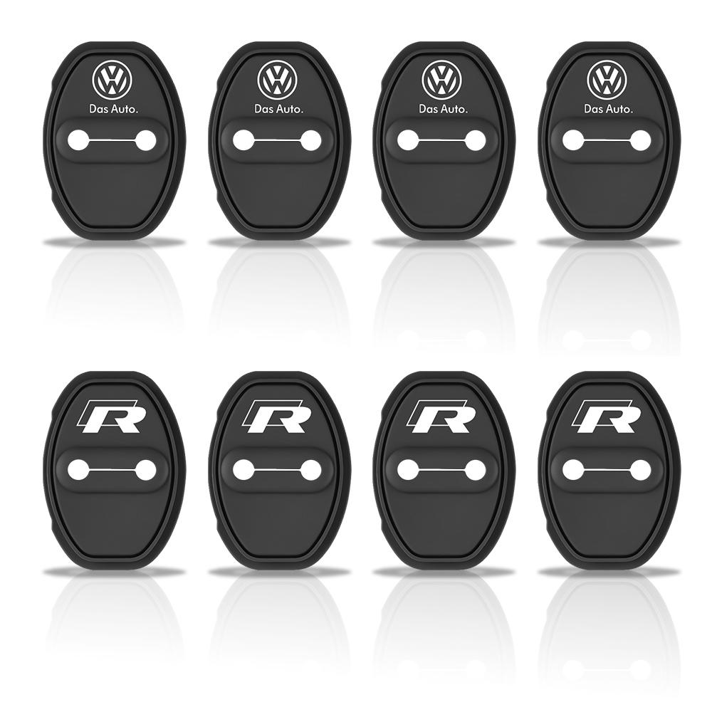 Car Sticker Hub Caps 2/4PCS Silicone Car Door Lock Cover Protection Stickers For Volkswagen VW Rline Polo Sharan Golf Scirocco T