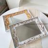 French Retro White Embossed Mirror Tray Living Room Table Tea Tray Minimalist Cosmetics Jewelry Storage Tray Wedding Decoration