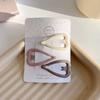 3pc/set Square Y2k Barrettes Metal Star Love BB Clip Cute   Children