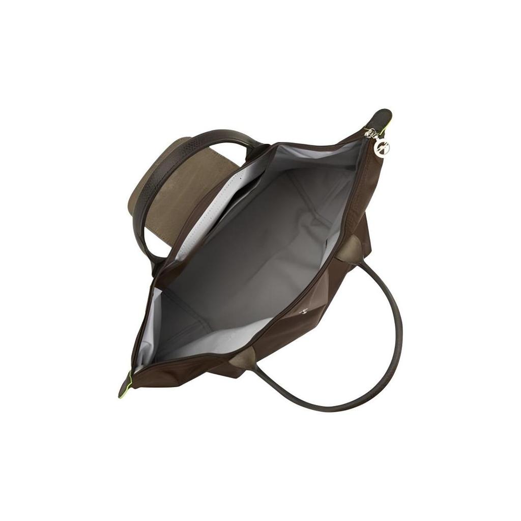 Longchamp Le Pliage Green Логотип Контрастный Дизайн Нейлон Сумка-пельмень Средняя Женские Сумки-тоут Мокко-Коричневый 1623919002