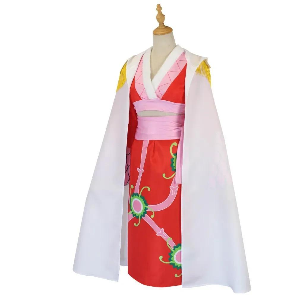 Anime Boa Hancock Cosplay Costumes Sexy Empire Red Kimono Dress Uniform Boa Hancock Earrings Halloween Costumes for Women Men