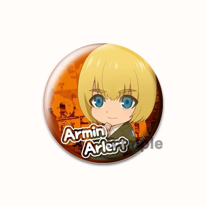 58mm Classic Anime Attack On Titan Brooch Cartoon Figure Badges for Backpack Decoration Clothes Lapel Pin Accessories Fan's Collection