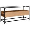 Vidaxl Szafka Pod Tv Ze Szklanym Blatem, Przydymiony Dąb, 98X35X51 Cm