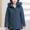 Куртки-пуховики для женщин среднего возраста с воротником из натурального меха, зимние винтажные парки с капюшоном, больших размеров, элегантные, толстые, теплые пуховики, женская верхняя одежда