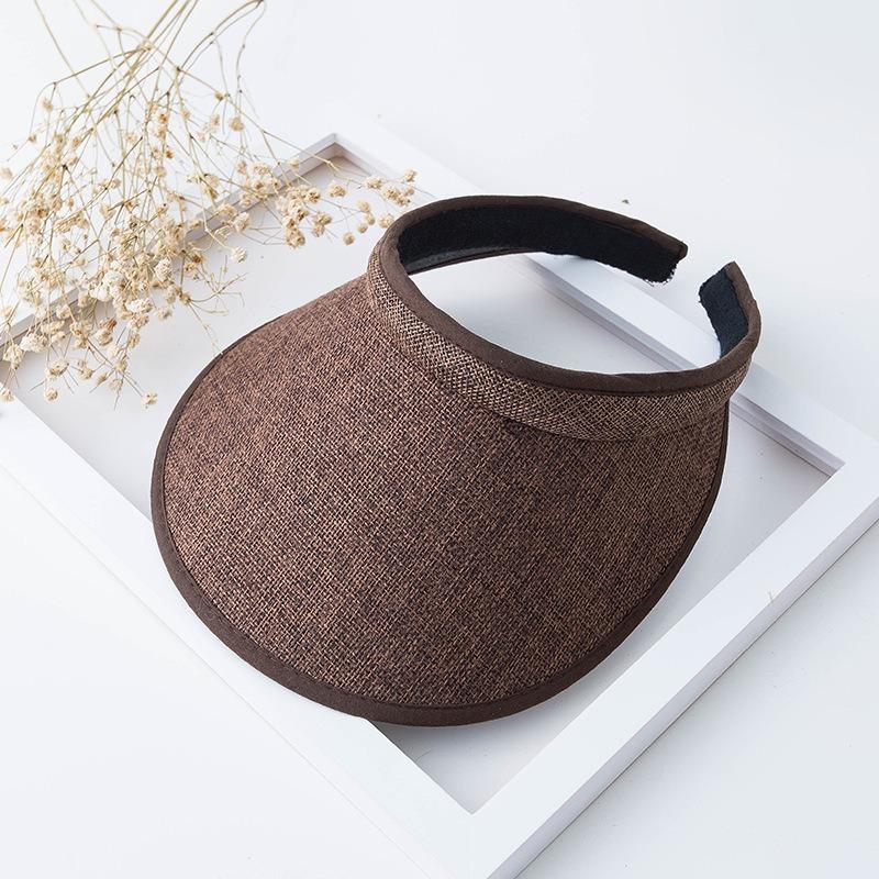 Солнечная шляпа с открытым верхом Солнечная шляпа Детская летняя защита лица Универсальная пляжная шляпа с большими полями Приморская уличная защита от солнца Соломенная шляпа