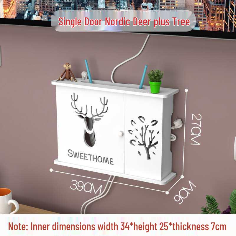 Настенная полка без сверления для Wi-Fi роутера и ТВ-приставки для гостиной/спальни