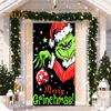 1 комплект гобеленов для гаражных ворот с 4 застежками-лентами в рождественском стиле с принтом Гринчи из мультфильма, создающий праздничную атмосферу для украшения фона для новогодней вечеринки