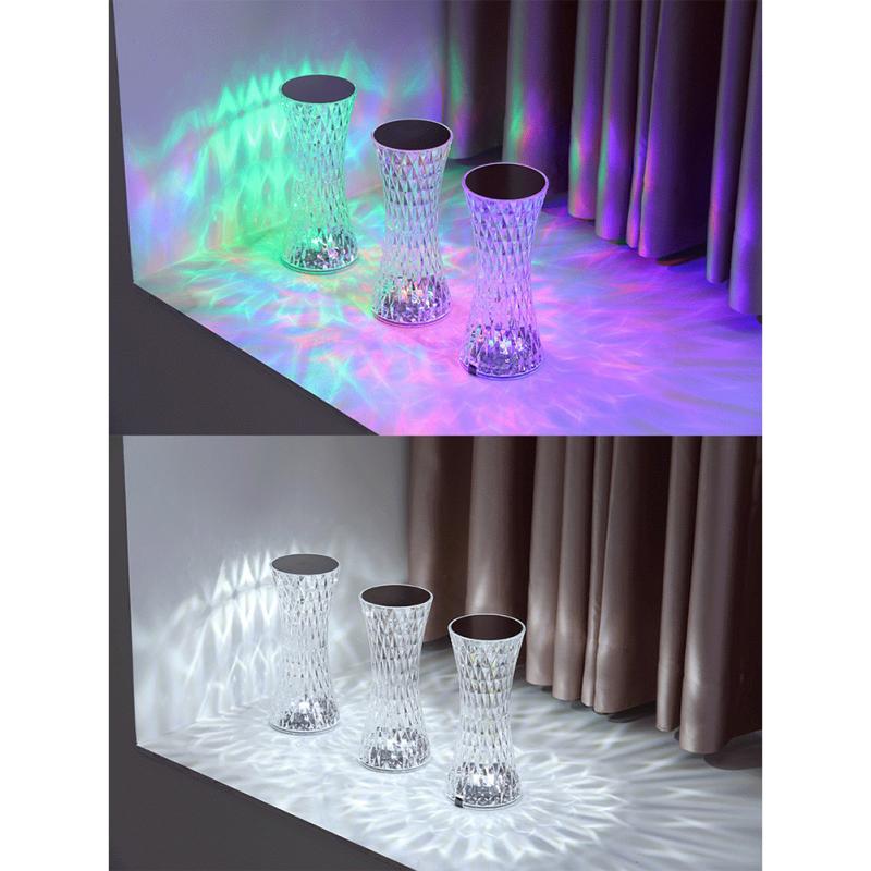 3/16 Color Crystal Diamond Led Table Lamp Colorful Atmosphere Light For Bedroom Living Room Dining
