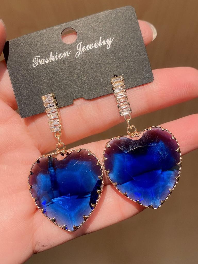 2 шт. женские модные серьги с цирконом и кристаллами в форме сердца и аксессуары для вечернего платья для вечеринки