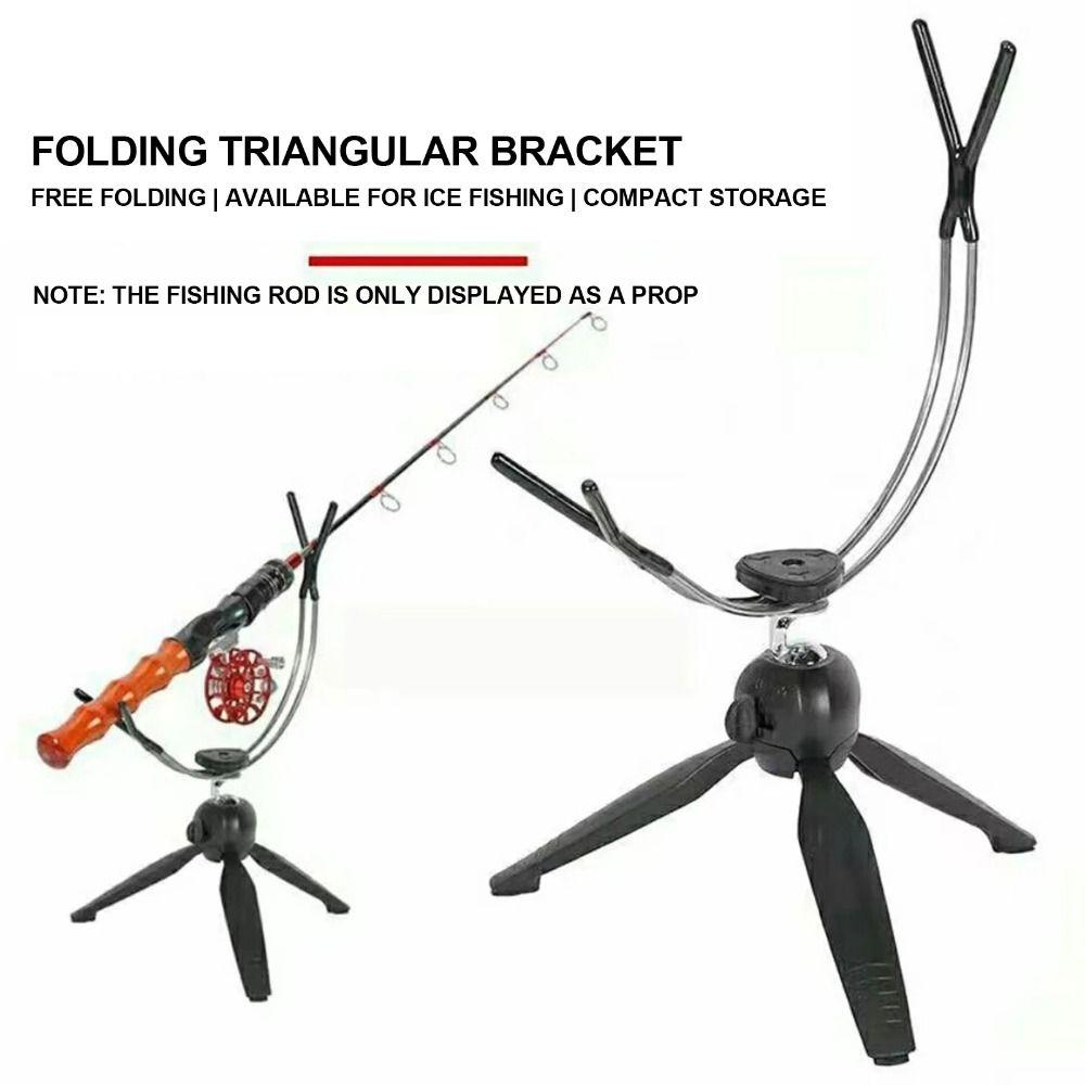 Folding Fishing Rod Stand 360° Adjustable Ice Pole Holder Ice Fishing Rod Rack Ice Fishing