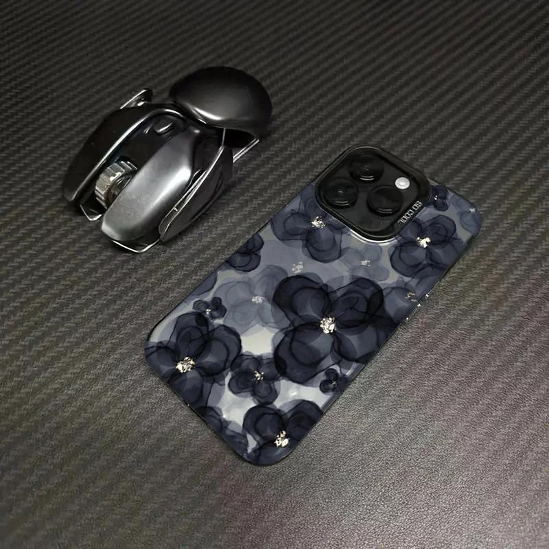 Fashionable Flower Colorful Silvery Phone Case For iPhone 16 15 14 Pro Max Plus 11 12 13 Pro XS 7 8 Plus X XR Shockproof Cover