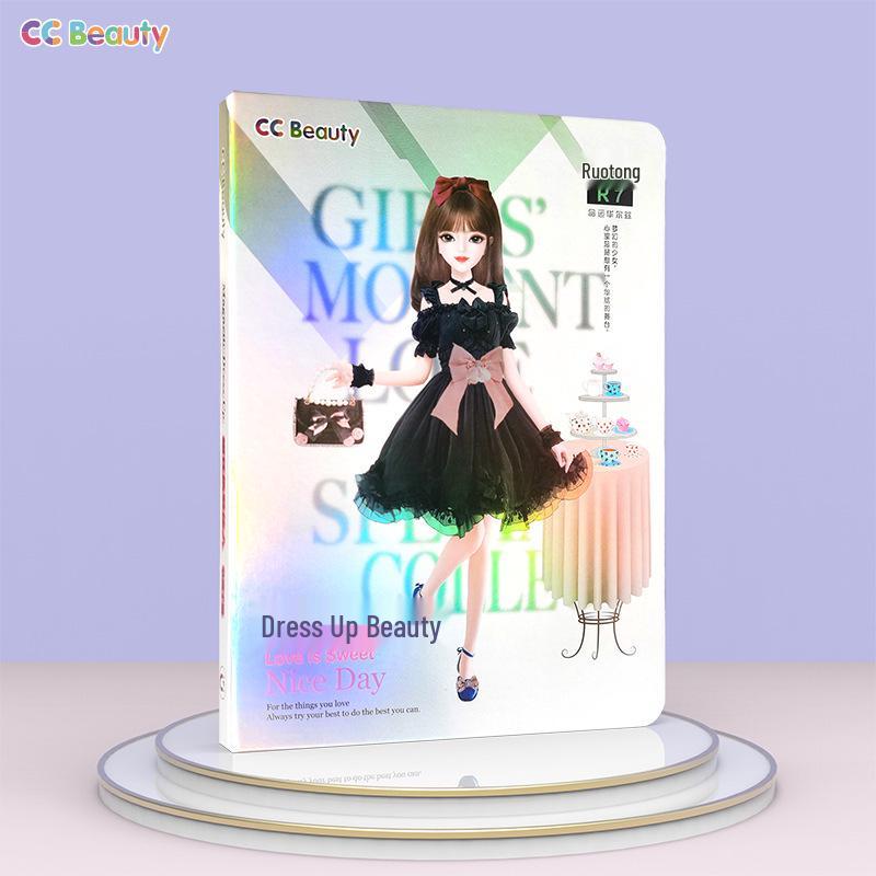 Магнитная книга-пазл для девочек: Набор наклеек Игрушка и Модная кукла для возраста 4-6 лет