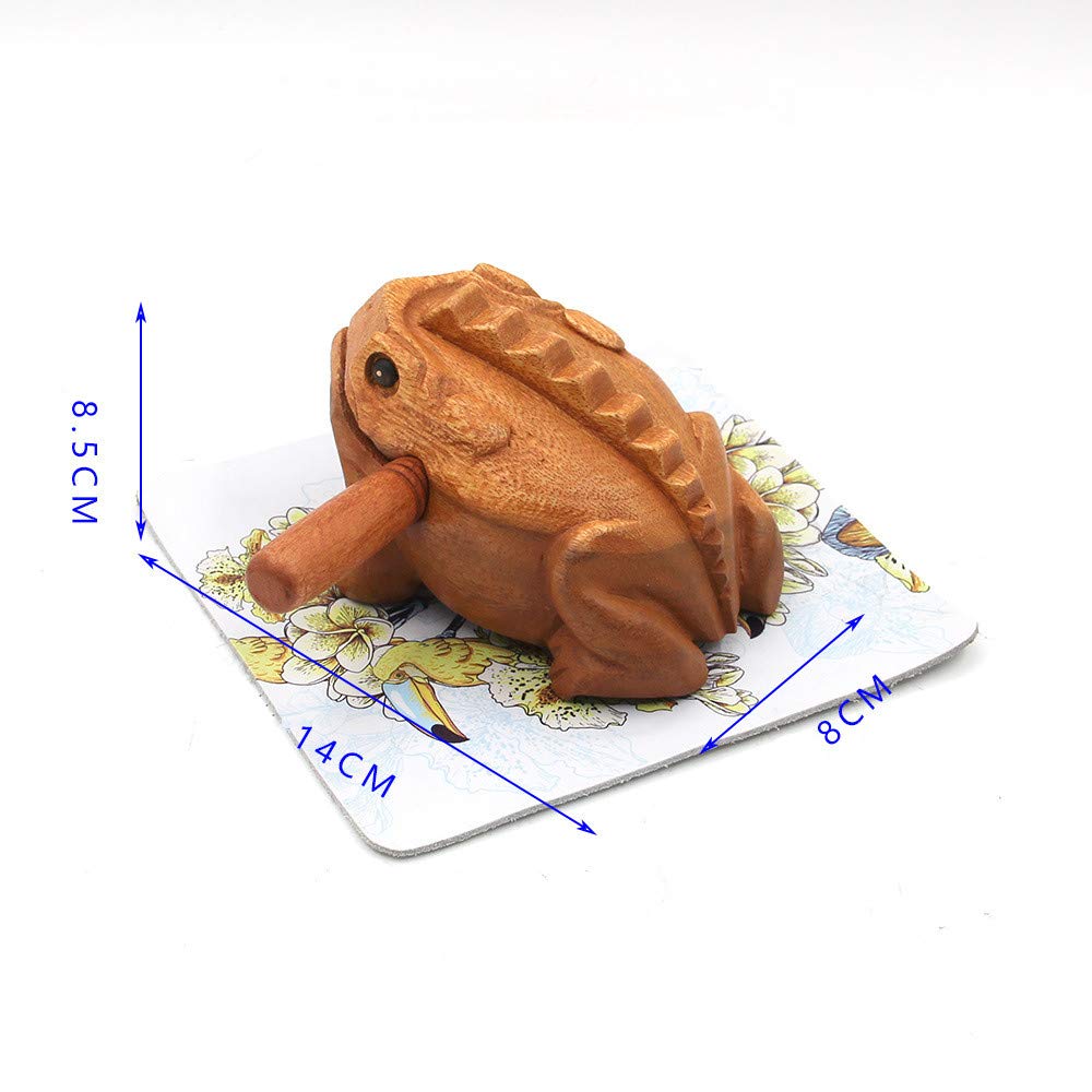 Kingsie Wooden Guiro Frog, Auspicious Charm, Percussion Instrument, Sound-Making Frog, Thai Style (XXL)