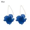 Fashion Women Jewelry Long Drop Bohemia Hook Resin Petal Dangle Stud Flower Earrings