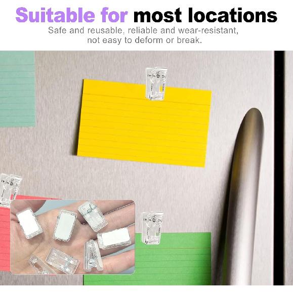 30 Pack Clear Adhesive Wall Clips - Command Strips Hooks, Small Sticker Hooks for Hanging Photos, Posters, Tapestries - Damage Free Wall Hangers