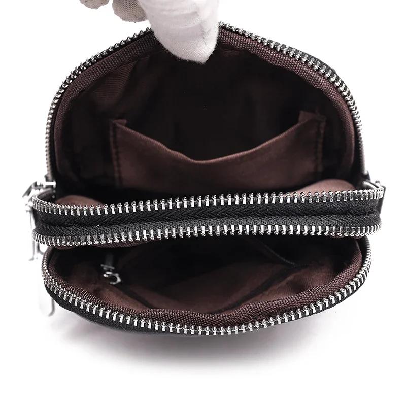 Women's Genuine Leather Bag High-Quality Phone Bag Luxury Shoulder Crossbody Messenger Bag Multi-Layer Pockets