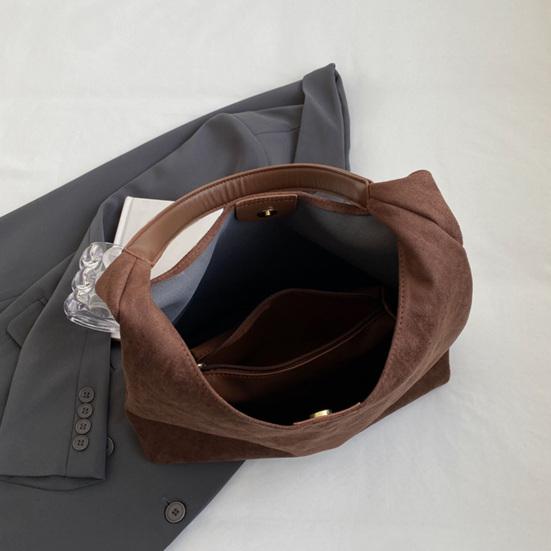 Замшевая сумка через плечо в стиле ретро, большая вместимость, сумка-кроссбоди, регулируемый ремешок, повседневная сумка большой вместимости