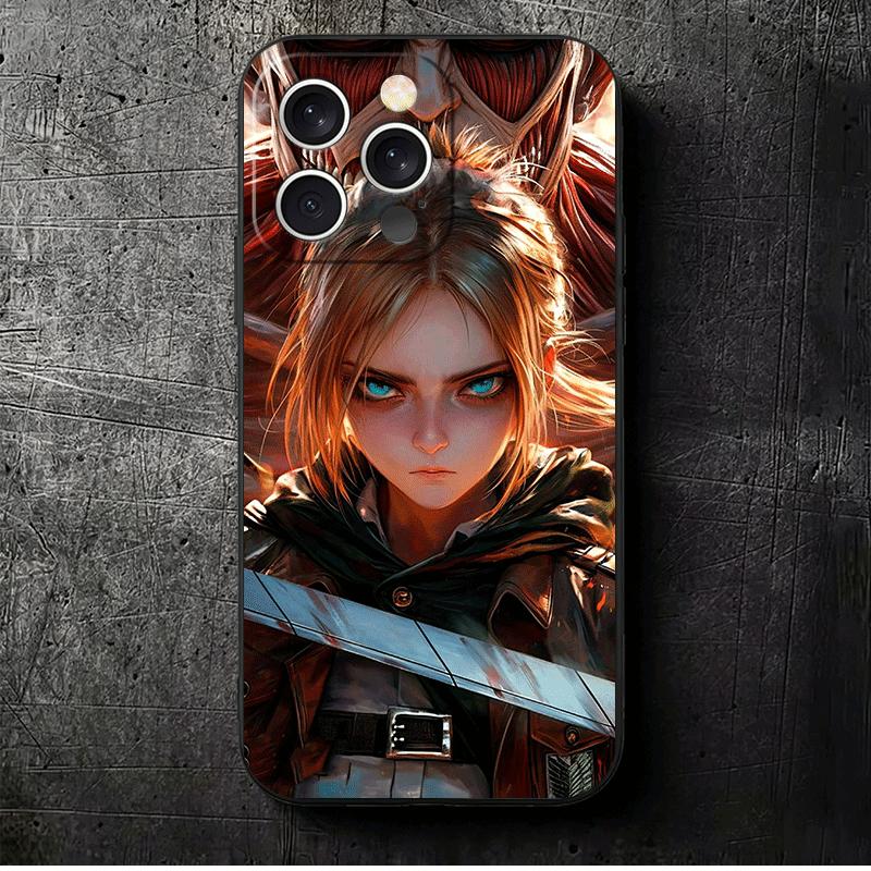 A-Атака Титанов Микаса Мягкий Чехол для Телефона для iPhone 16 16E 17 Air 15 Pro Max 14 Plus 13 Mini 11 12 7 Черный Чехол Задняя Панель