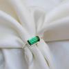 Baguette Rich Green Emerald 925 Sterling Silver Ring Jewelry, Statement Emerald, Minimalist Ring